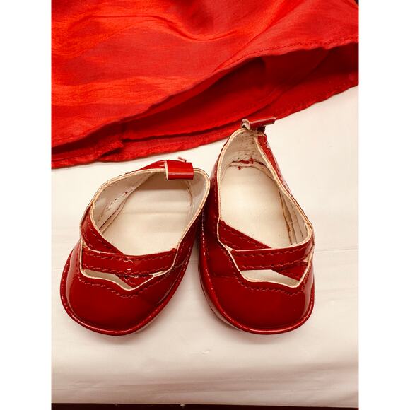 American Girl Doll Rosy Red Outfit with Dress, Leotards and Shoes - Picture 3 of 7